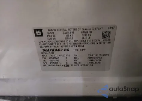 2018 Chevrolet Equinox Lt из США, поврежденный, VIN 2GNAXSEV6J6114407